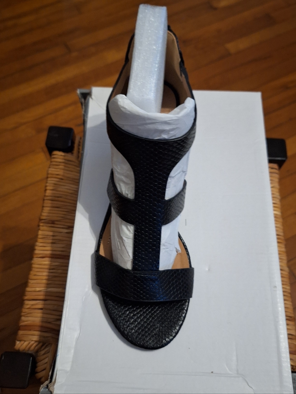 Black Devinda Back Zipper Heels. 9 1/2